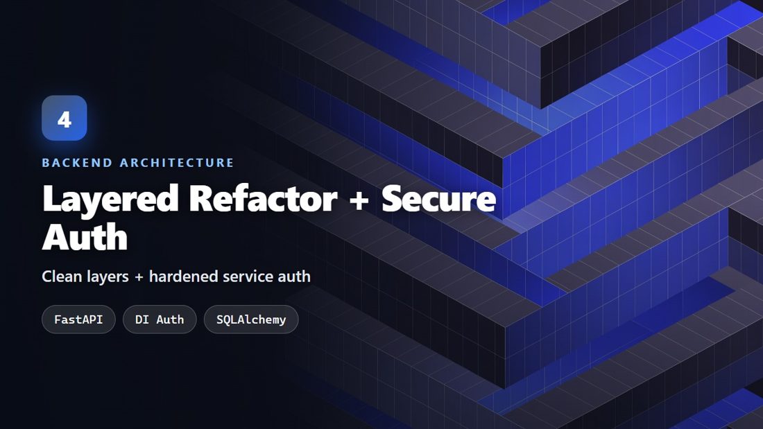 Layered Refactor + Secure Auth preview